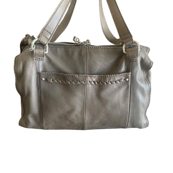 Hobo Intl. Leather Shoulder Bag Soft Slouchy Double Strap & Zip Up Tassel Taupe - Picture 12 of 16